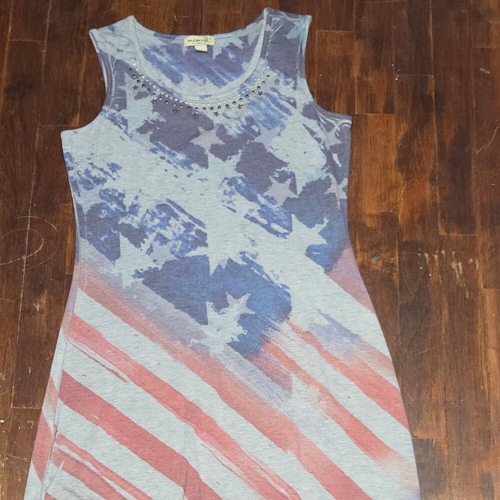 one world long flag print dress